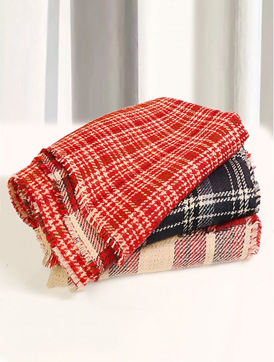 Plaid Print Blanket Scarf 